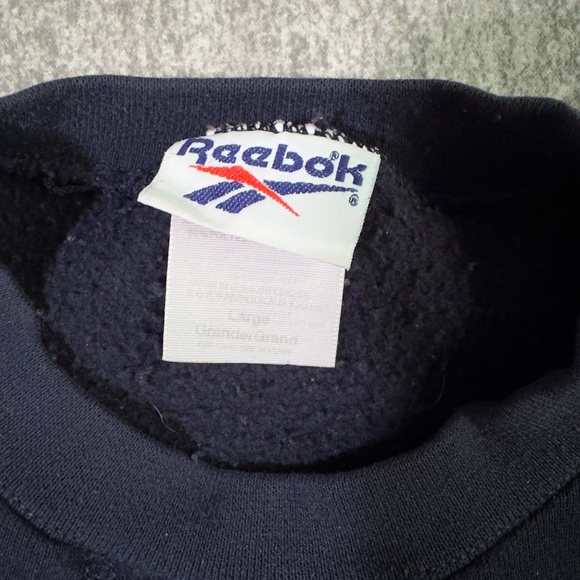 Vintage 90’s Reebok Oversized Baggy Sweatshirt USA Made Navy Blue Men’s L - Picture 7 of 12